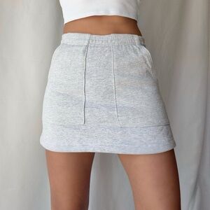 Los Angeles Apparel Heather Gray Mini Fleece Skirt